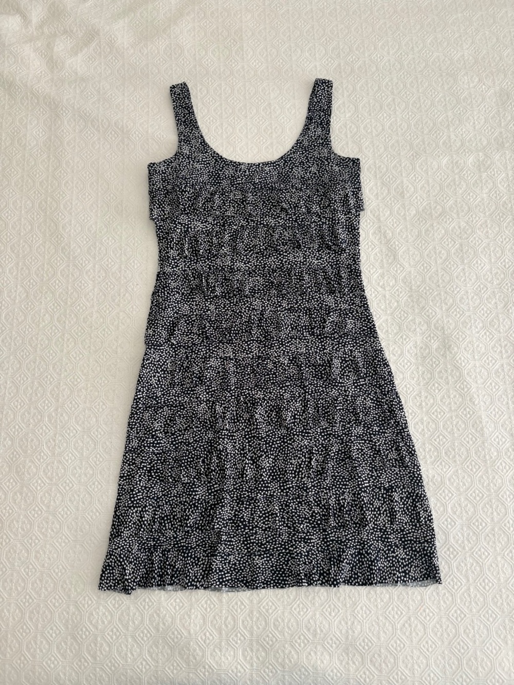 Tango Mango Navy White Ruffle ChaCha Dress Medium Like New